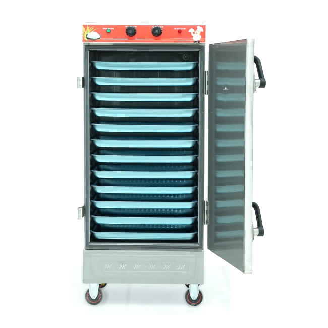 Tủ cơm công nghiệp điện 12 khay inox 304 TC12DL-VN