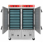 Tủ cơm công nghiệp điện gas 24 khay inox 201 TC24DGL-NK