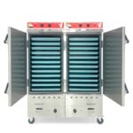 Tủ cơm công nghiệp điện gas 24 khay inox 304 TC24DGL-VN