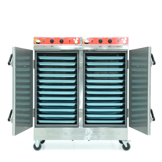 Tủ cơm công nghiệp điện 24 khay inox 304 TC24DL-VN