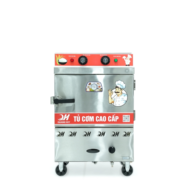 Tủ cơm công nghiệp điện gas 4 khay inox 201 TC4DGL-NK