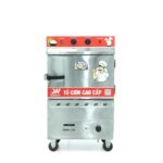 Tủ cơm công nghiệp điện gas 4 khay inox 304 TC4DGL-VN