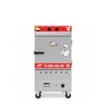 Tủ cơm công nghiệp điện gas 6 khay inox 304 TC6DGL-VN