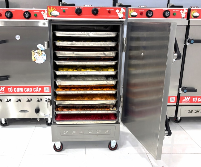 Lợi &iacute;ch tủ nấu cơm c&ocirc;ng nghiệp điện 10 khay