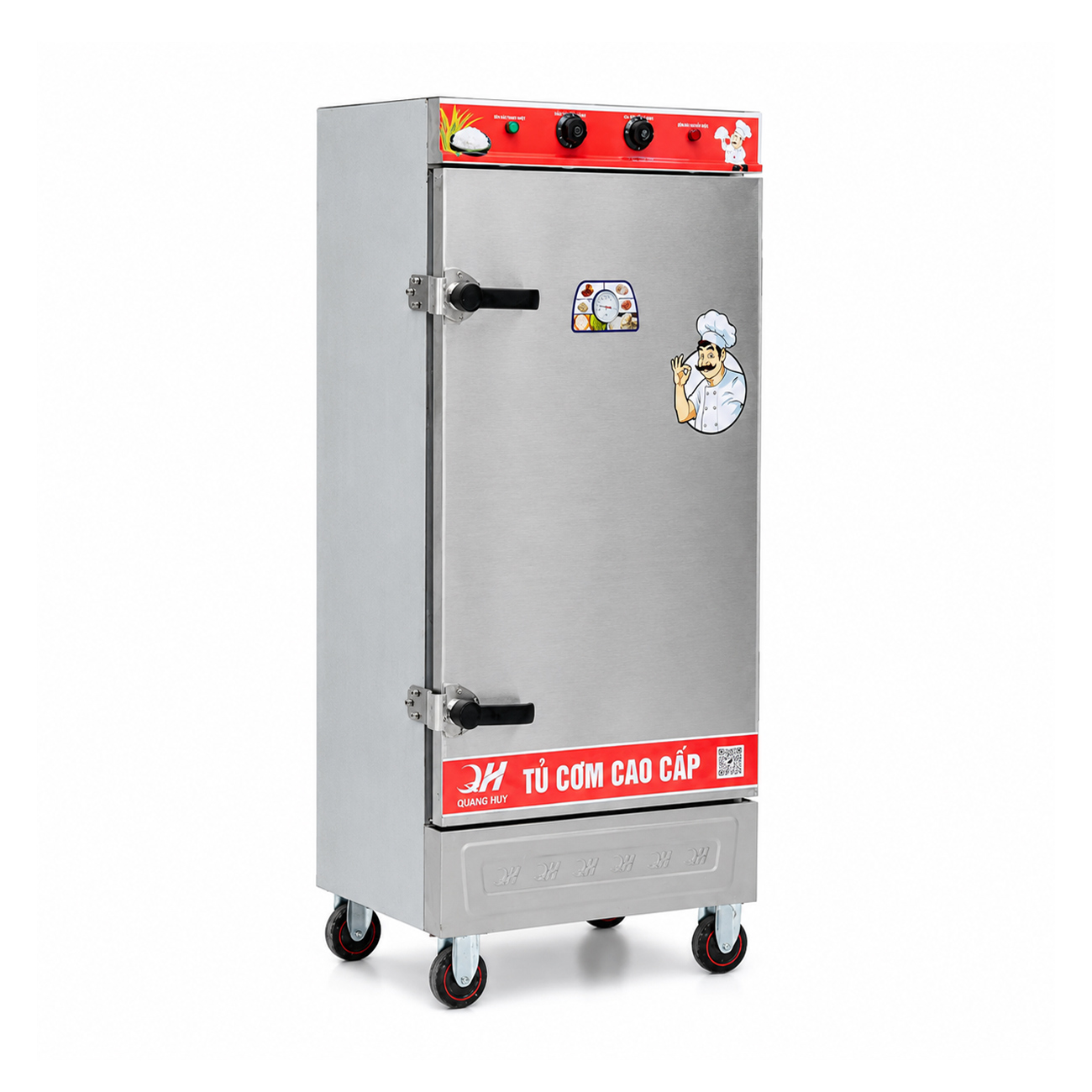 Tủ cơm công nghiệp điện 12 khay inox 304 TC12DL-VN