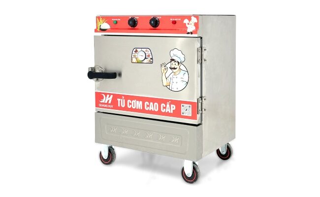 Tủ cơm công nghiệp điện 4 khay inox 304