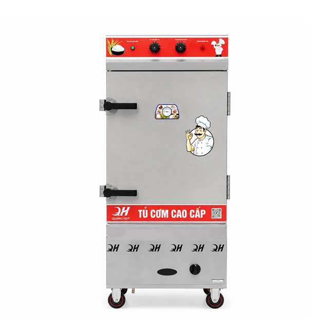 Tủ cơm công nghiệp điện gas 10 khay inox 201 TC10DGL-NK