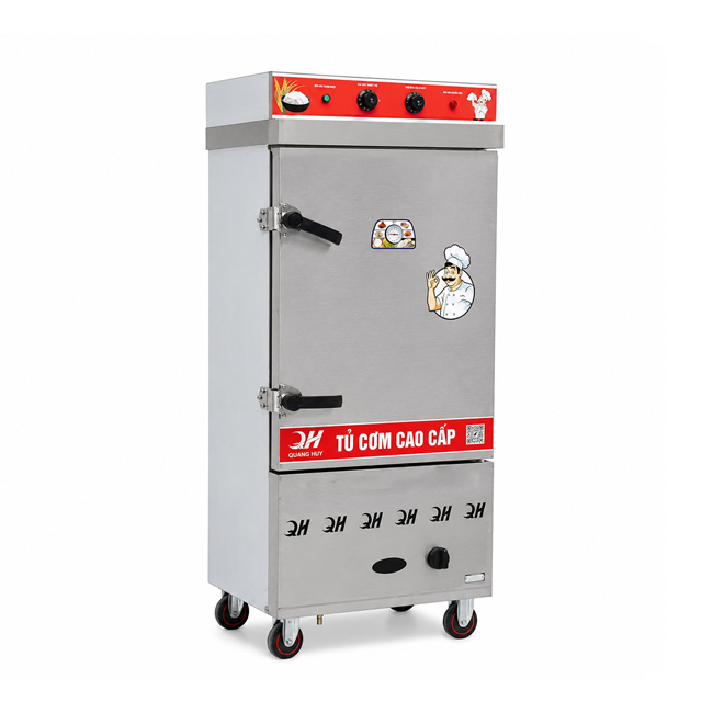 Tủ cơm công nghiệp điện gas 10 khay inox 201 TC10DGL-NK