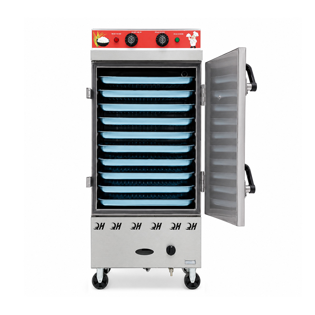 Tủ cơm công nghiệp điện gas 12 khay inox 201 TC12DGL-NK