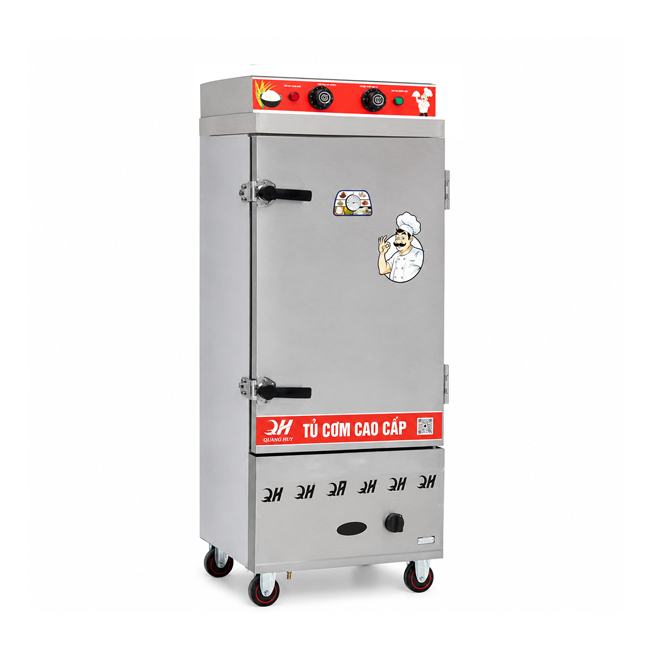 Tủ cơm công nghiệp điện gas 12 khay inox 201 TC12DGL-NK