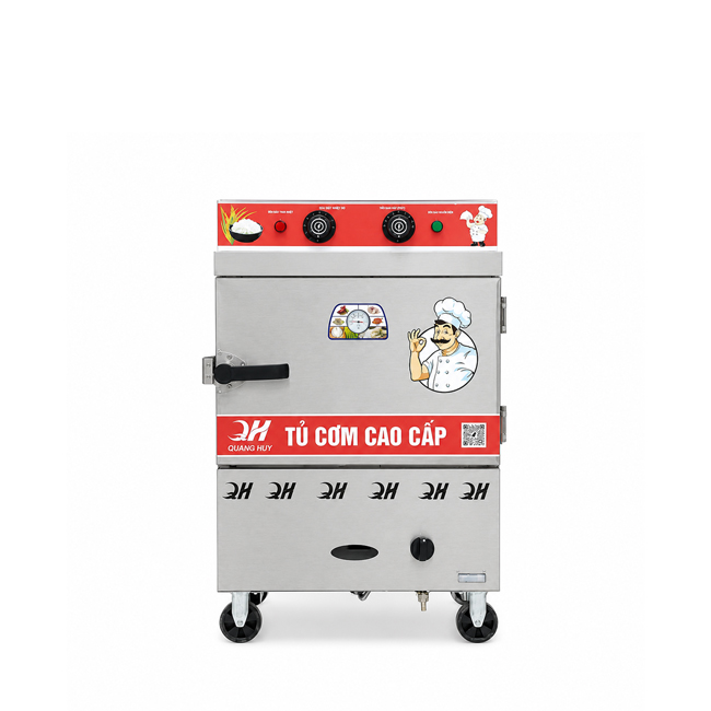Tủ cơm công nghiệp điện gas 4 khay inox 201 TC4DGL-NK