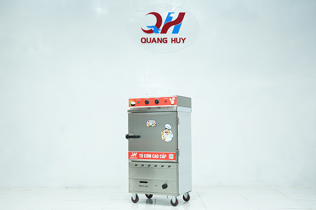 Tủ cơm công nghiệp điện gas 6 khay inox 304