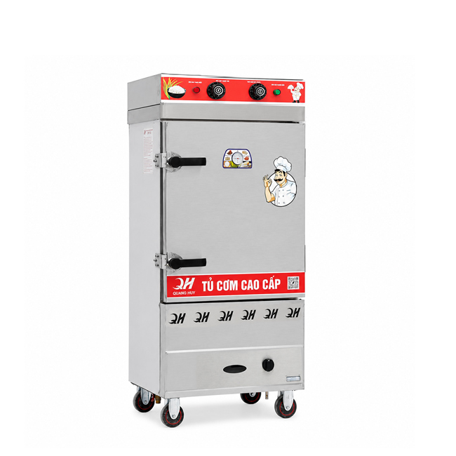 Tủ cơm công nghiệp điện gas 8 khay inox 201 TC8DGL-NK