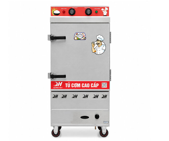 Ưu điểm tủ cơm công nghiệp điện gas 8 khay inox 201