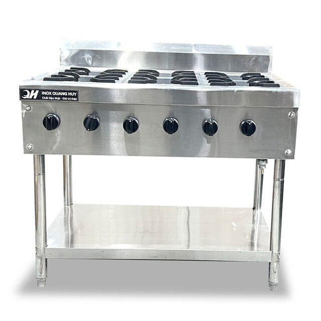 Bếp Âu 6 họng gas 980x710mm inox 304 BÂ6H-VN