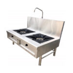 Bếp hầm 2 họng gas 1200x750mm inox 304 BHG2-VN