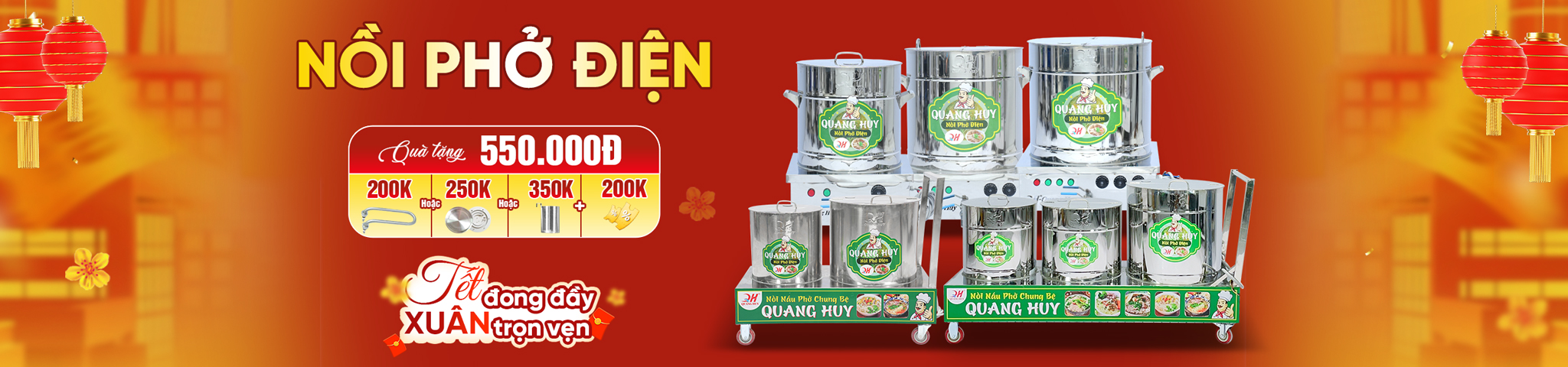 Nồi Nấu Phở Điện 20L-500L Inox 201/304 Giá Tốt Năng Suất Cao