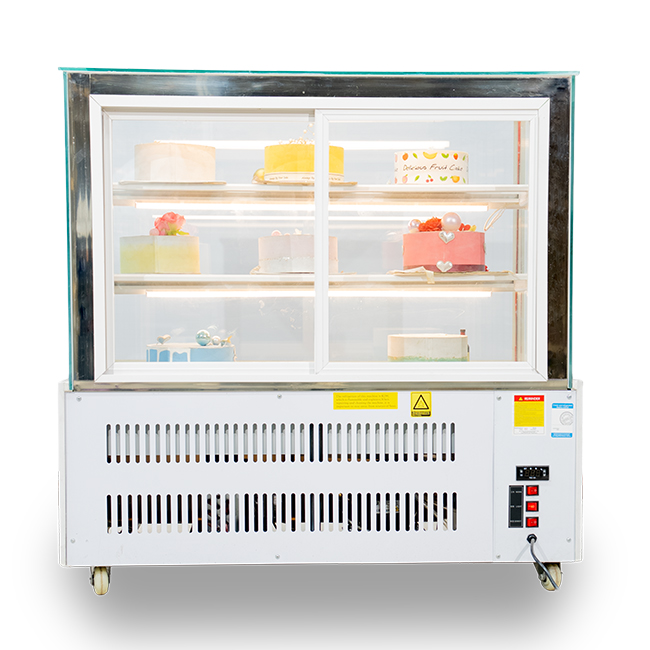 Tủ trưng bày bánh kem 1m2 3 tầng cửa sau TBK3T-1.2V-NR