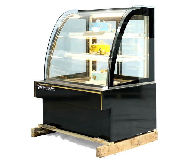 Tủ bánh kem 90cm kính cong phù hợp với tiệm bánh sinh nhật