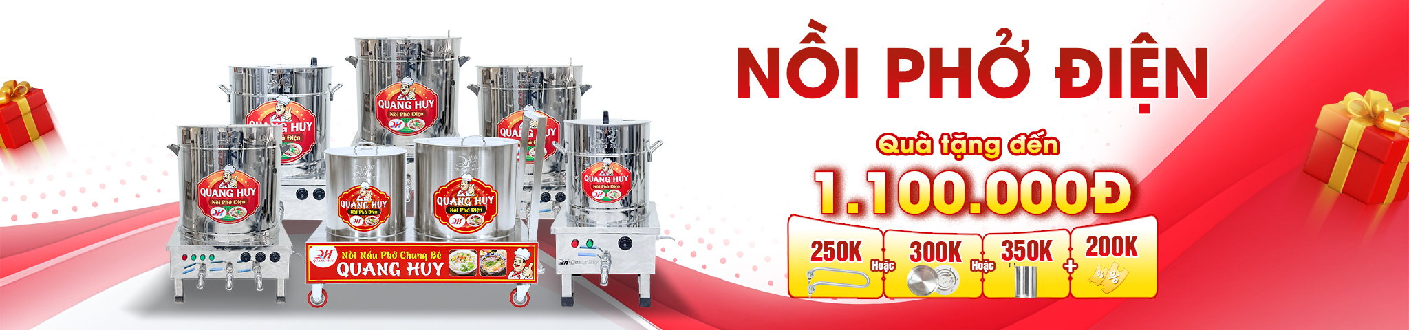 Nồi Nấu Phở Điện 20L-500L Inox 201/304 Giá Tốt Năng Suất Cao