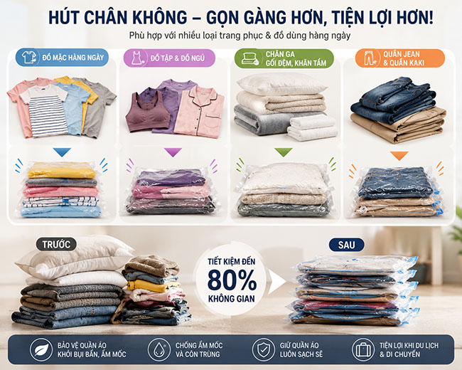 Nhóm trang phục phù hợp để hút chân không