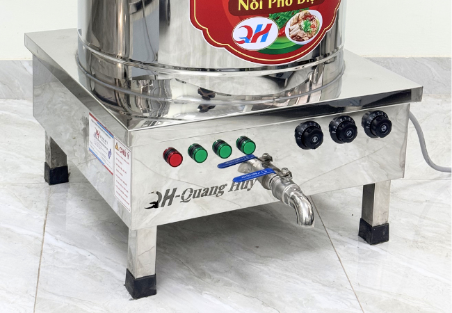 Nồi nấu phở điện 50L inox sáng bóng