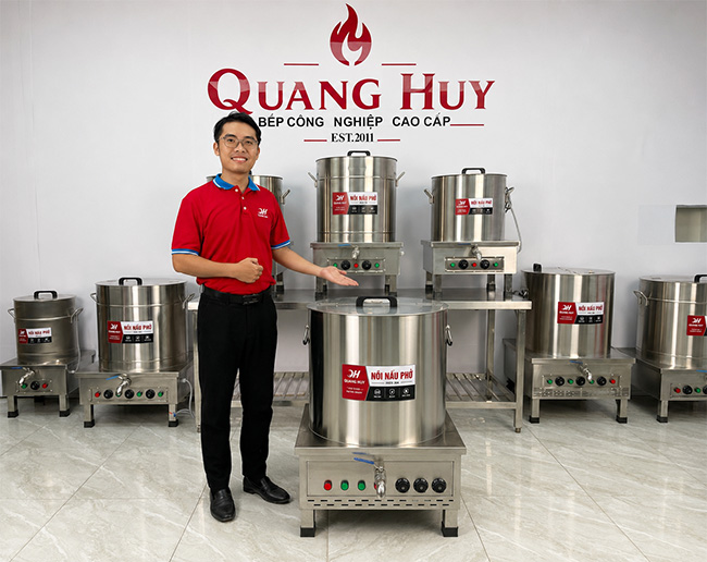 Nồi nấu phở điện 80L inox 304 Quang Huy giá tốt