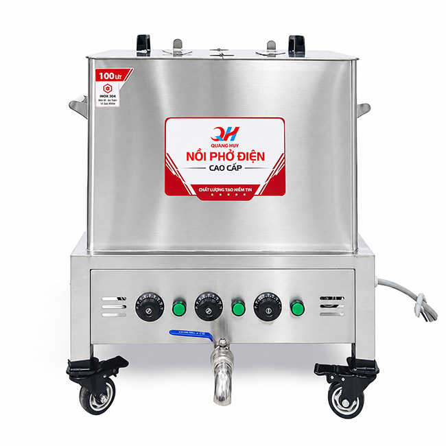 Nồi vuông nấu phở điện 100l