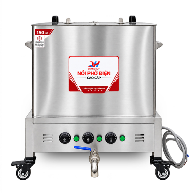 Nồi vuông nấu phở điện 150l