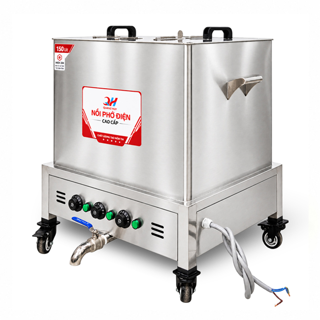 Nồi vuông nấu phở điện 150l