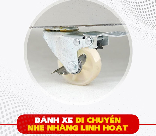 Bánh xe di chuyển linh hoạt