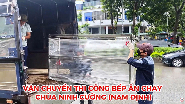 Vận chuyển dự án thi công bếp ăn Chùa Ninh Cường