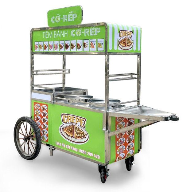Xe bán bánh cờ-rếp dễ dàng di chuyển
