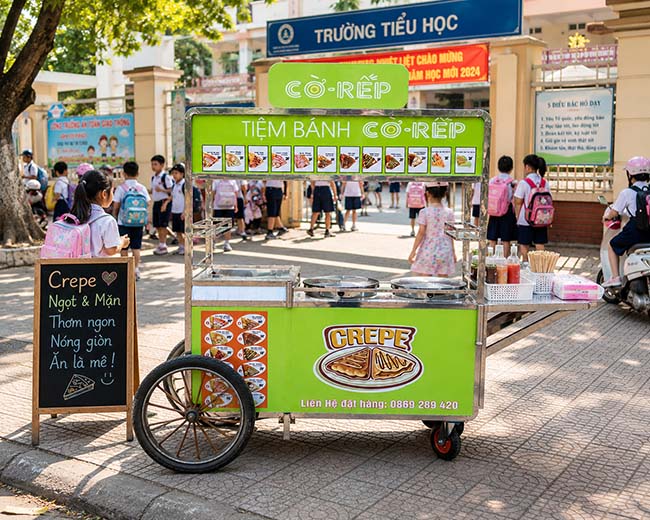 Xe bán bánh cờ-rếp trường học
