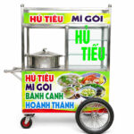 Xe hủ tiếu màu xanh nõn 1m có bánh xe