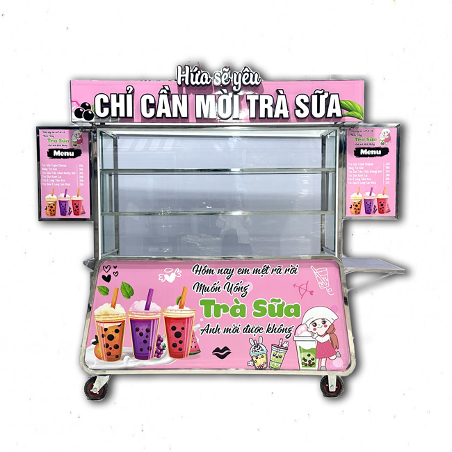 Xe trà sữa màu hồng