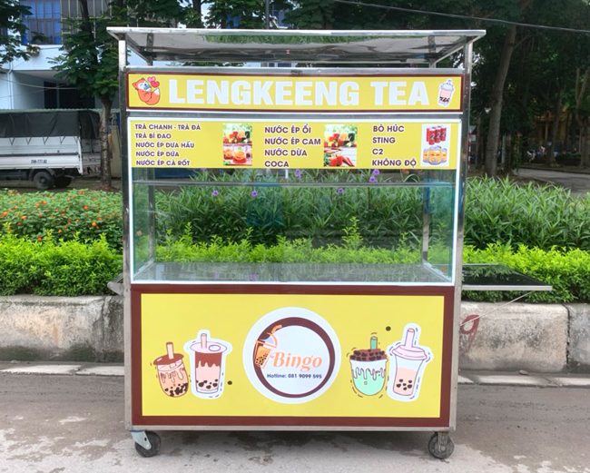 Xe trà sữa vàng thực tế