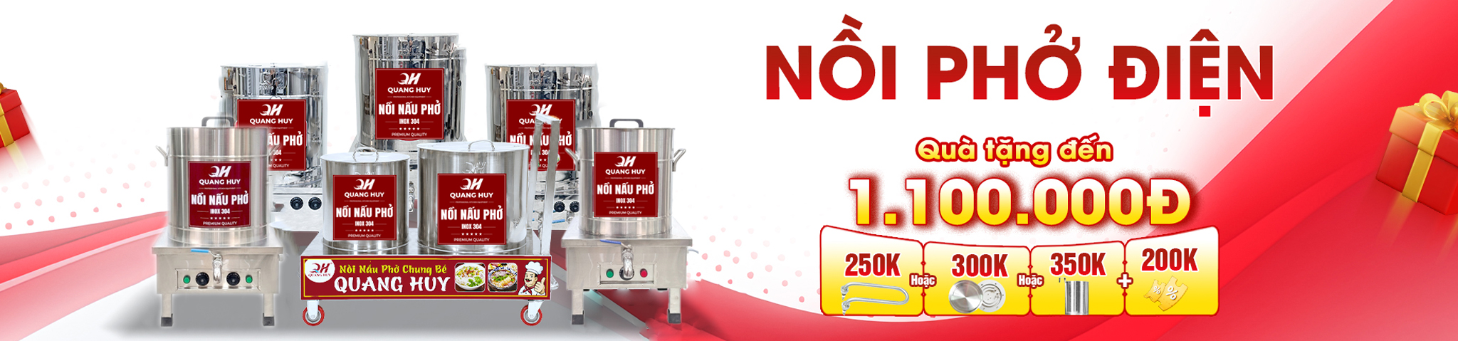 Nồi Nấu Phở Điện 20L-500L Inox 201/304 Giá Tốt Năng Suất Cao