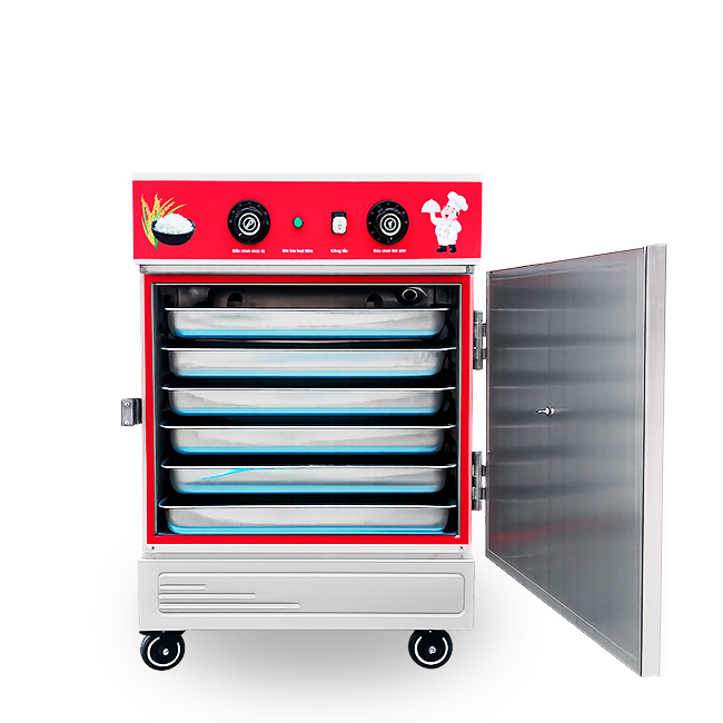 Tủ cơm công nghiệp điện 6 khay inox 201 TC6DL-NK