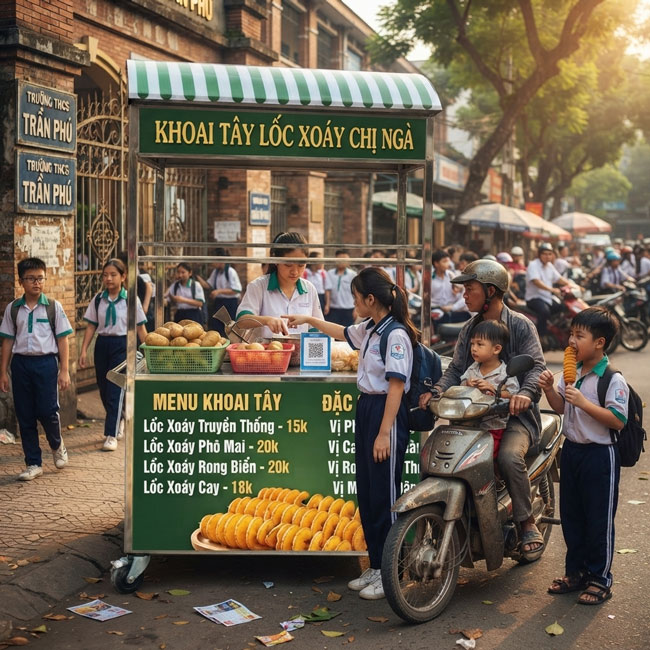 Kinh doanh trước cổng trường học