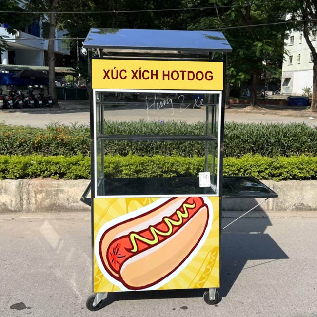 Xe bán Hotdog màu vàng