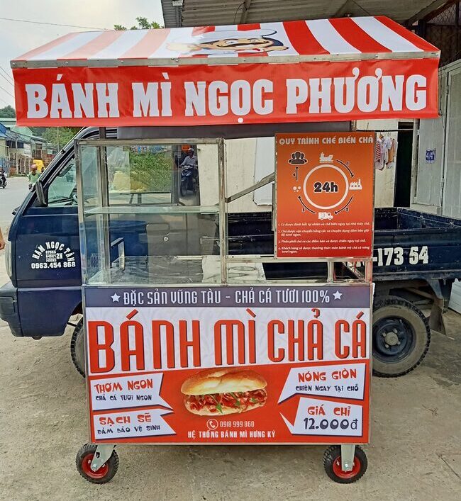 Mẫu xe bánh mì chả cá