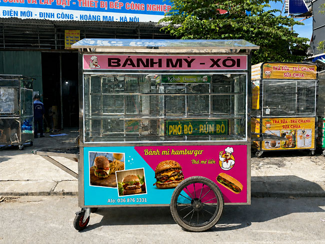 Mẫu xe bánh mì hamburger