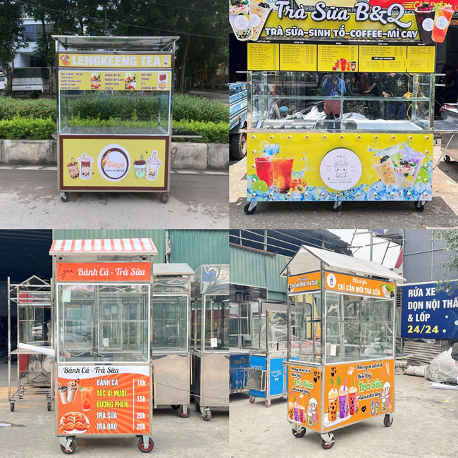Mẫu Tủ Trà Sữa Vỉa Hè