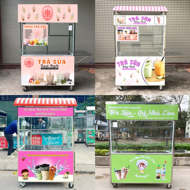 Mẫu Tủ Trà Sữa Vỉa Hè