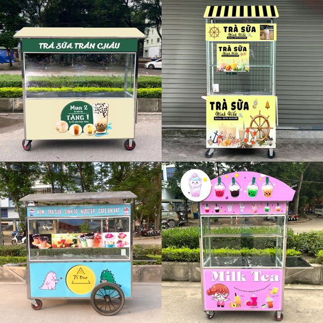 Mẫu Tủ Trà Sữa Vỉa Hè