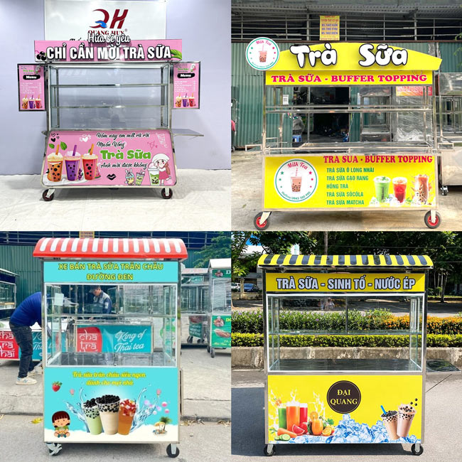Mẫu Tủ Trà Sữa Vỉa Hè