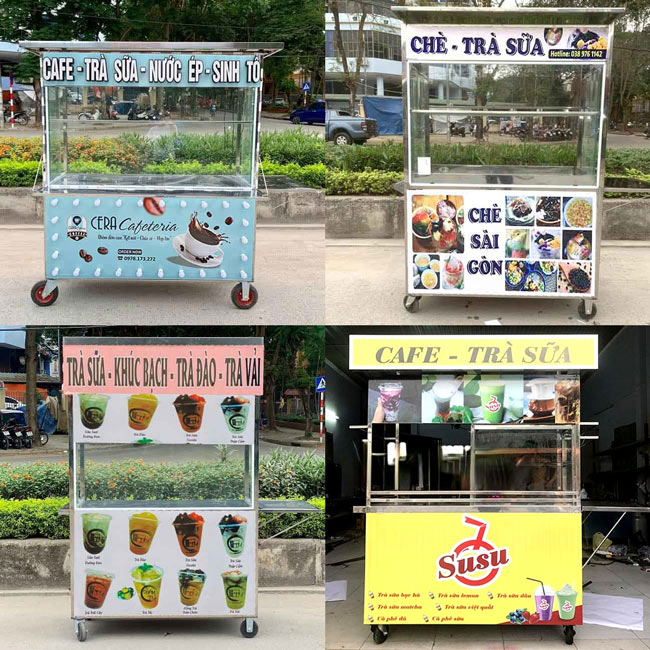 Mẫu Tủ Trà Sữa Vỉa Hè