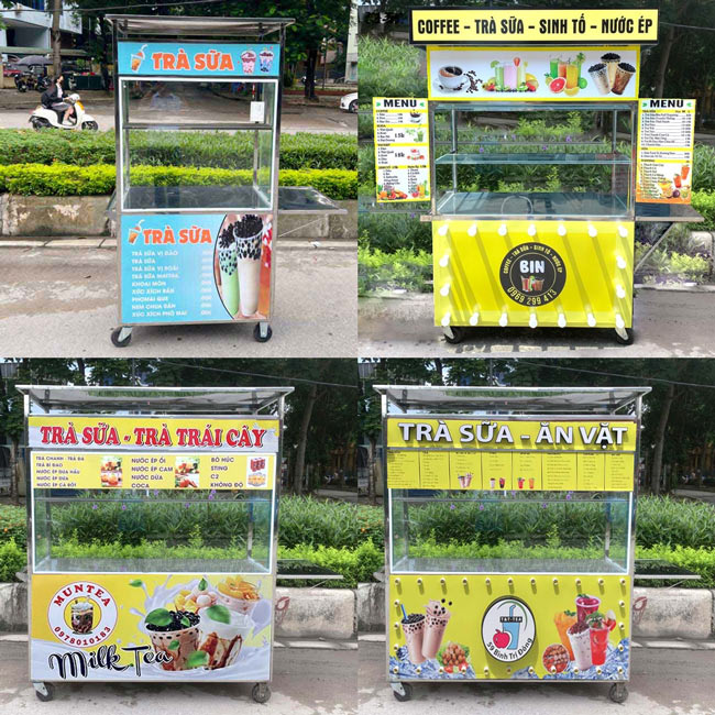 Mẫu Tủ Trà Sữa Vỉa Hè