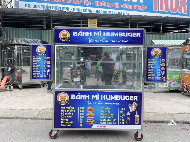 Mua xe bánh mì chả cá Quang Huy